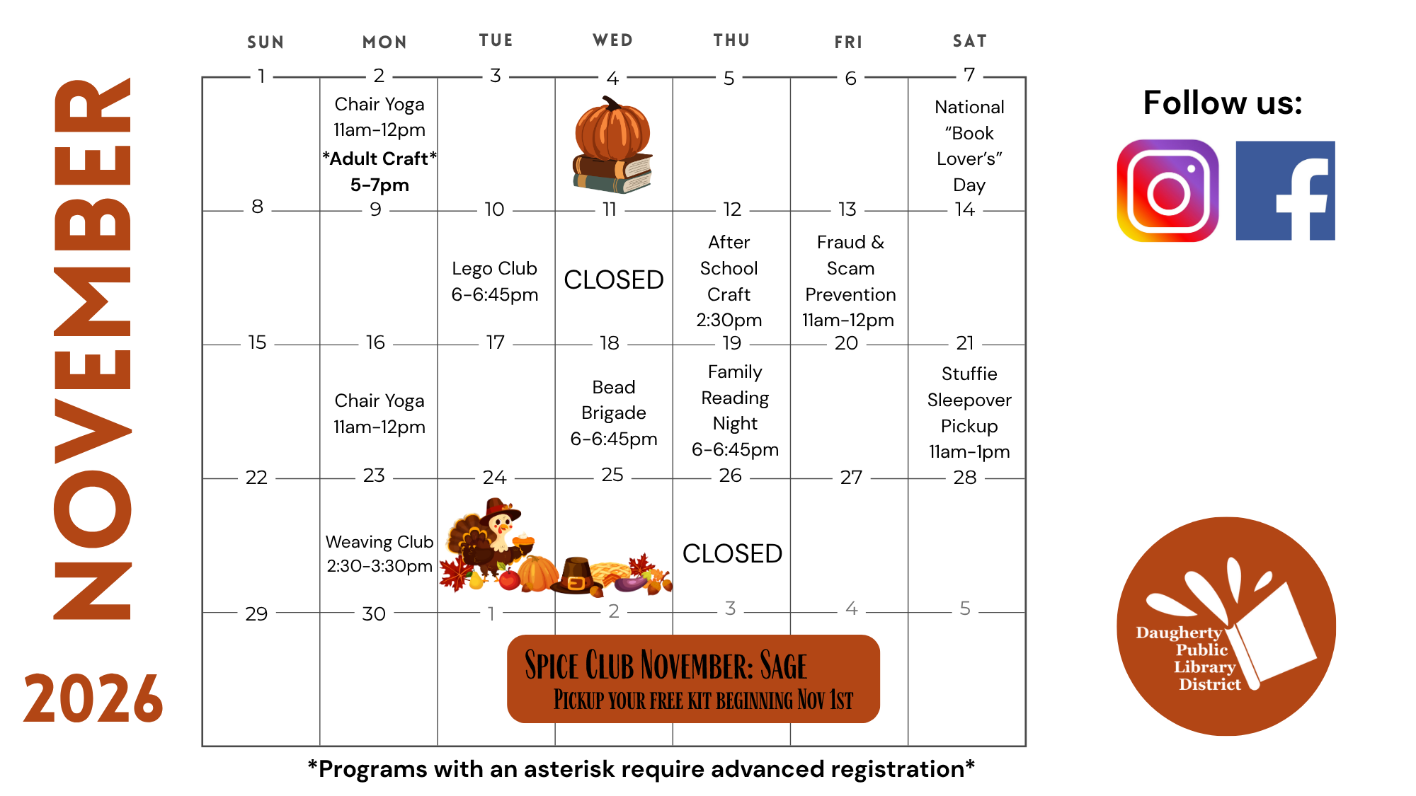 November 2026 Calendar TV